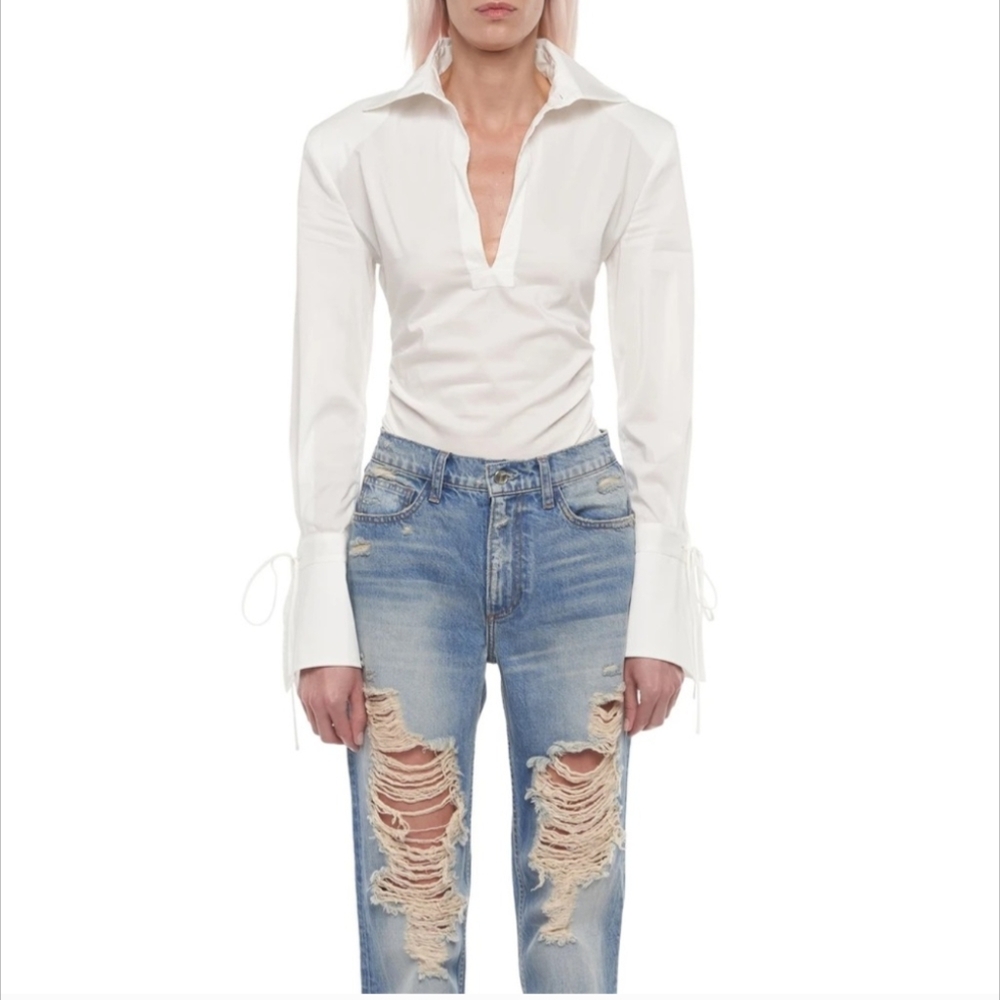TRE BY NATALIE RATABESI Poplin Blouse Bodysuit